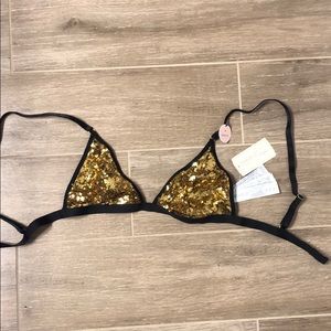 Forever 21 bralette with gold sequins